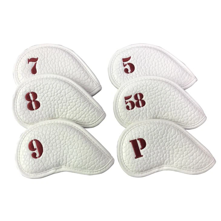 Żelazny pokrowiec na główkę golfa z czystego białego PU